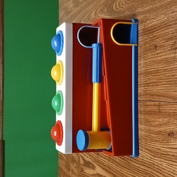 Unknown Toys Toddler Hammering Toy Vintage With 4 Brightly Colored